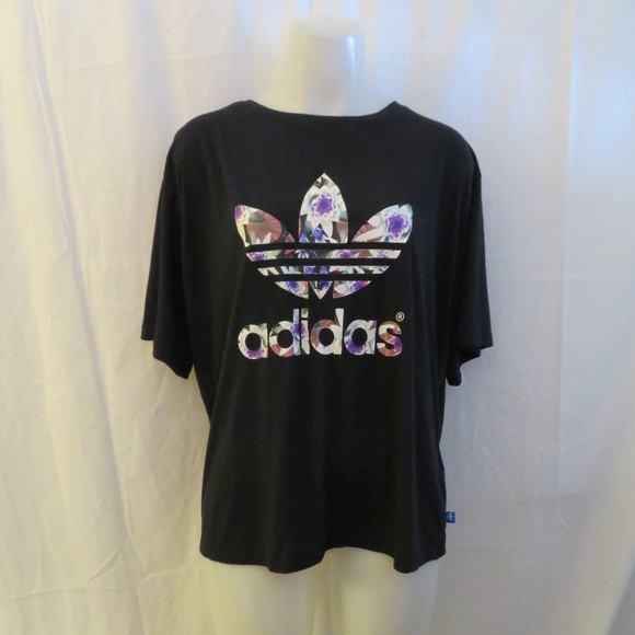 adidas flower logo t shirt